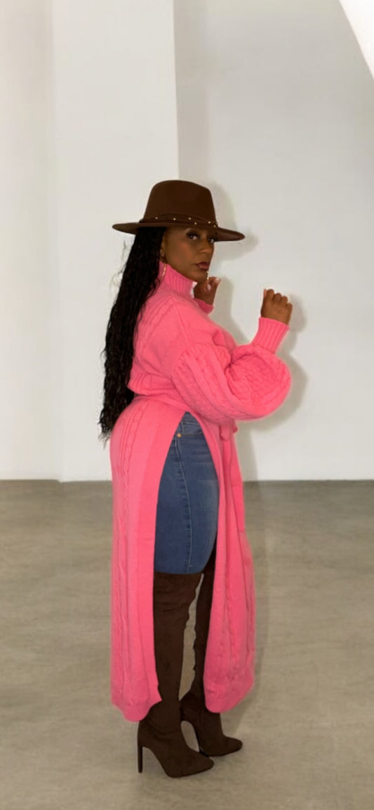 Pink Sweater Tunic Top