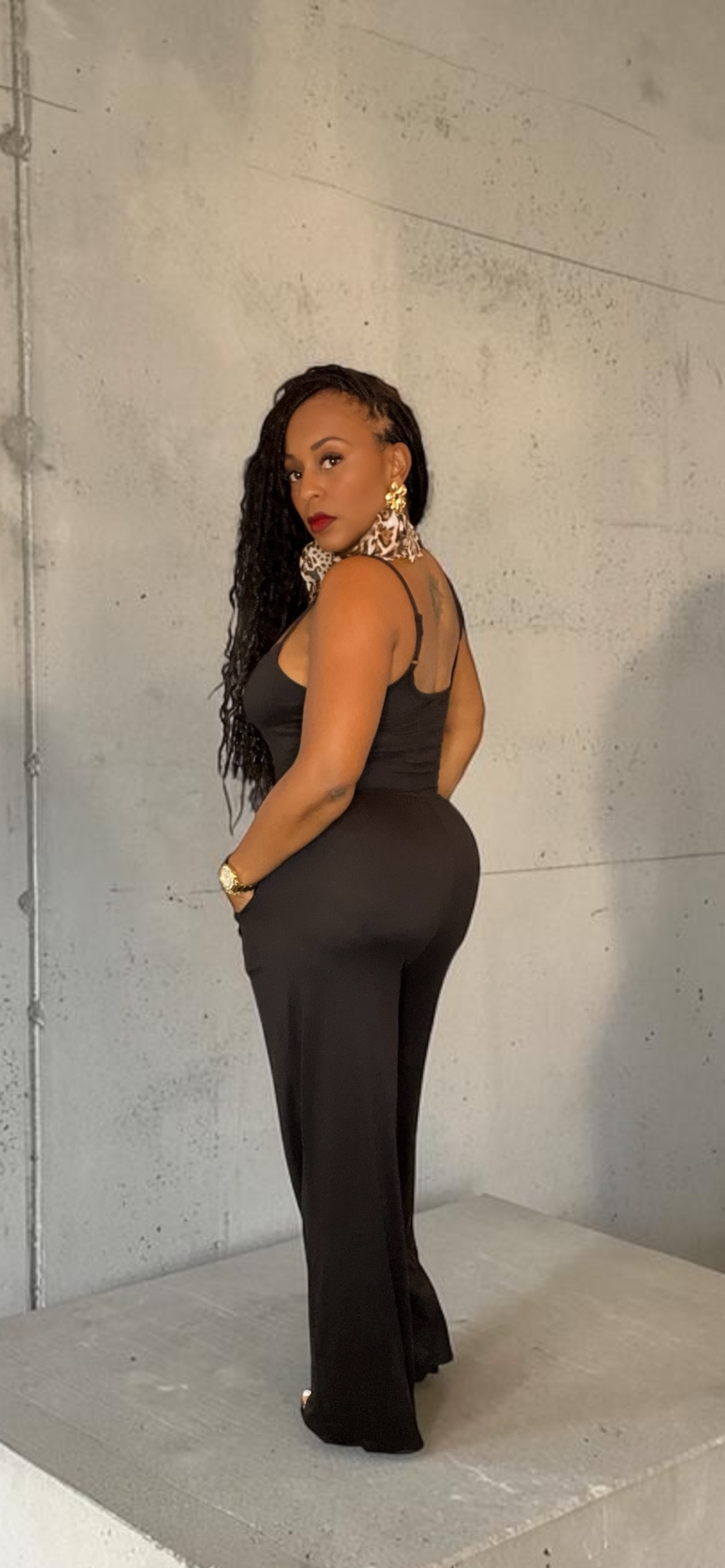Boutique Basics Jumpsuit with Straps (Black)
