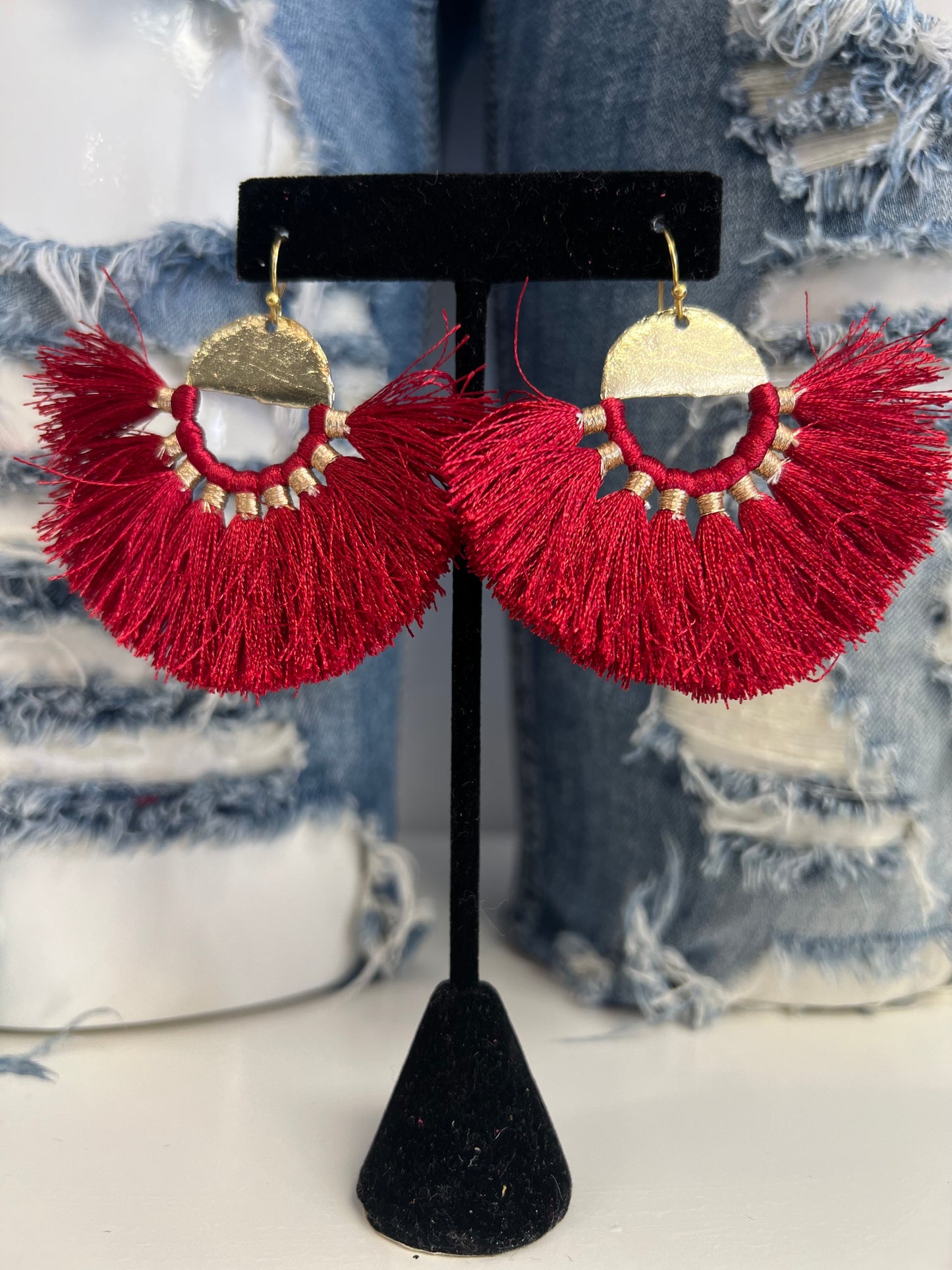 Tiwana Earrings (Burgundy)