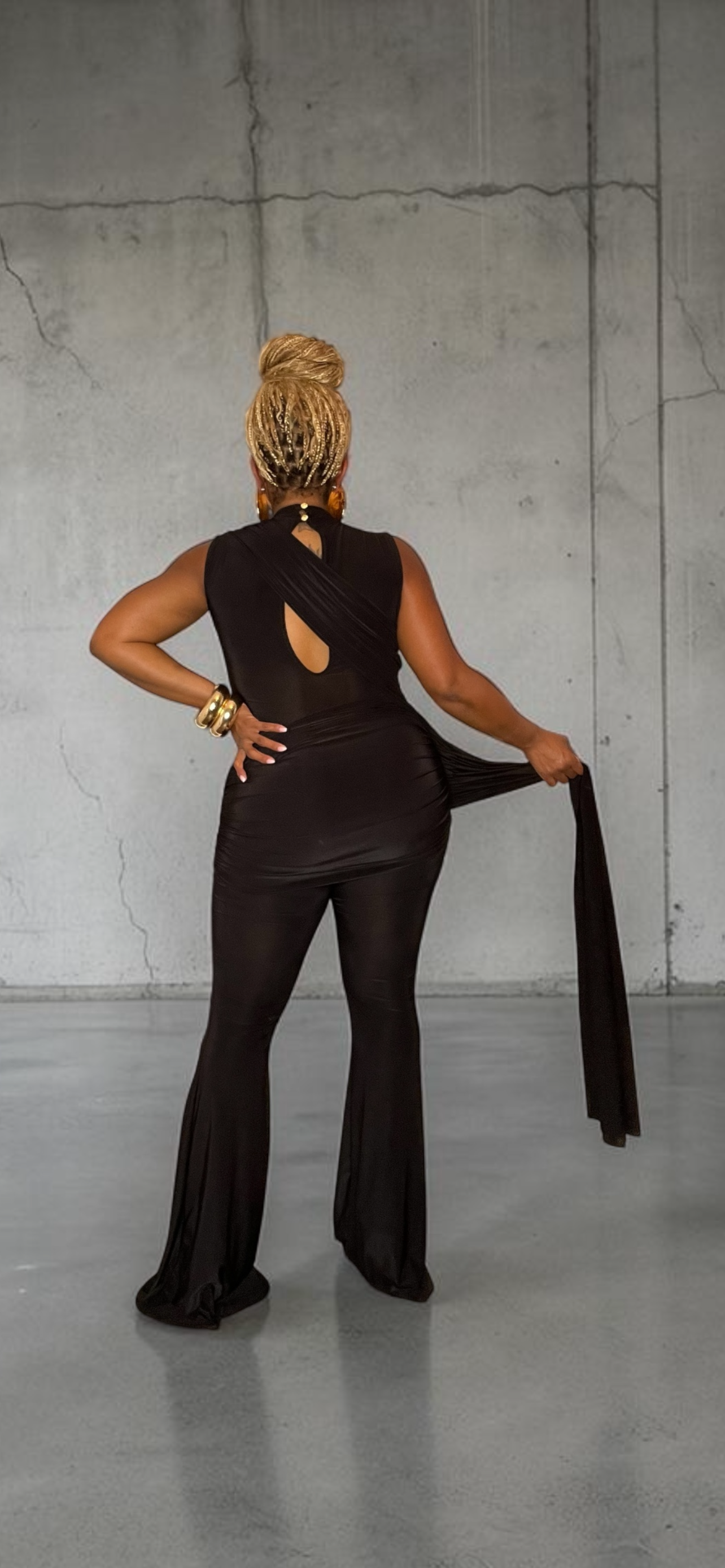 Layered/Ruche Draped Jumpsuit