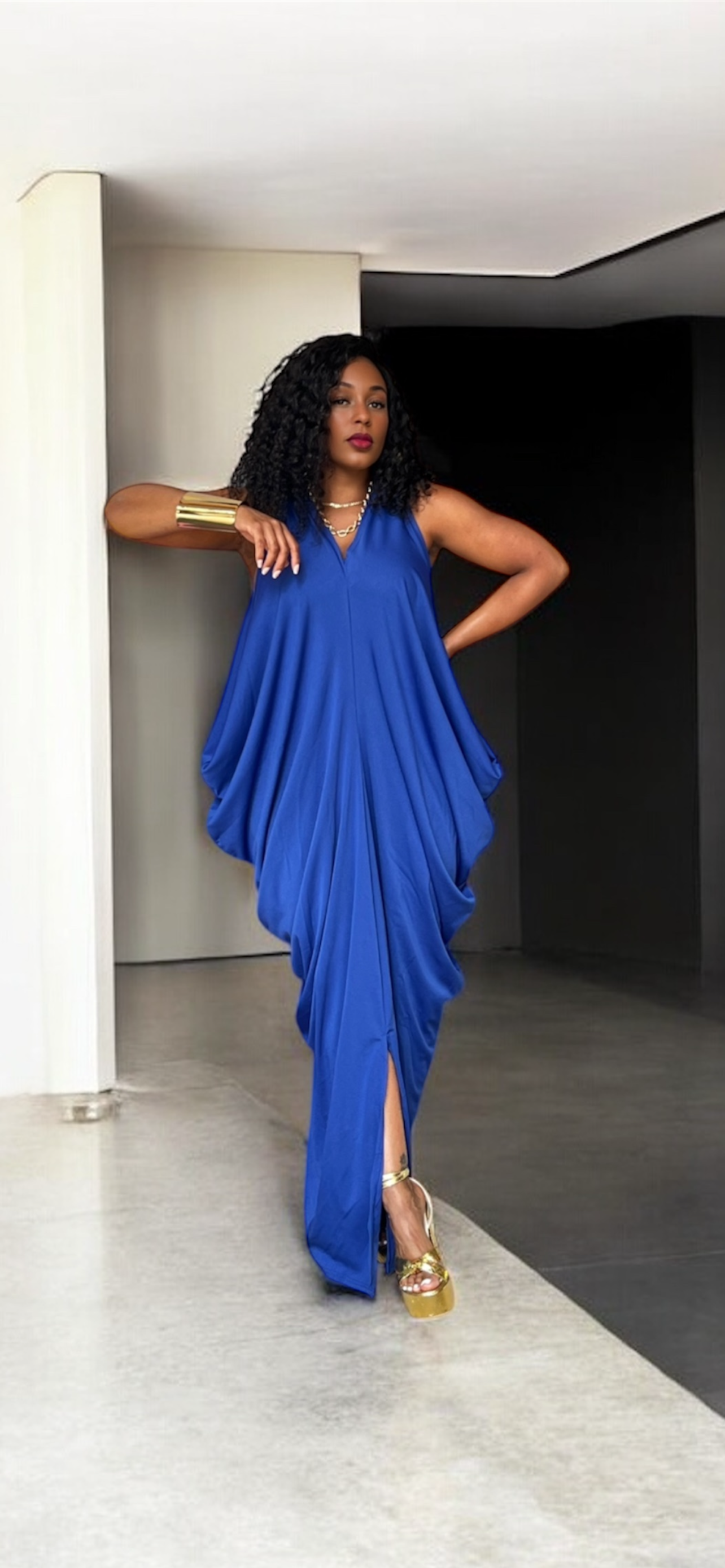 Grecian Goddess Maxi Dress (Royal)