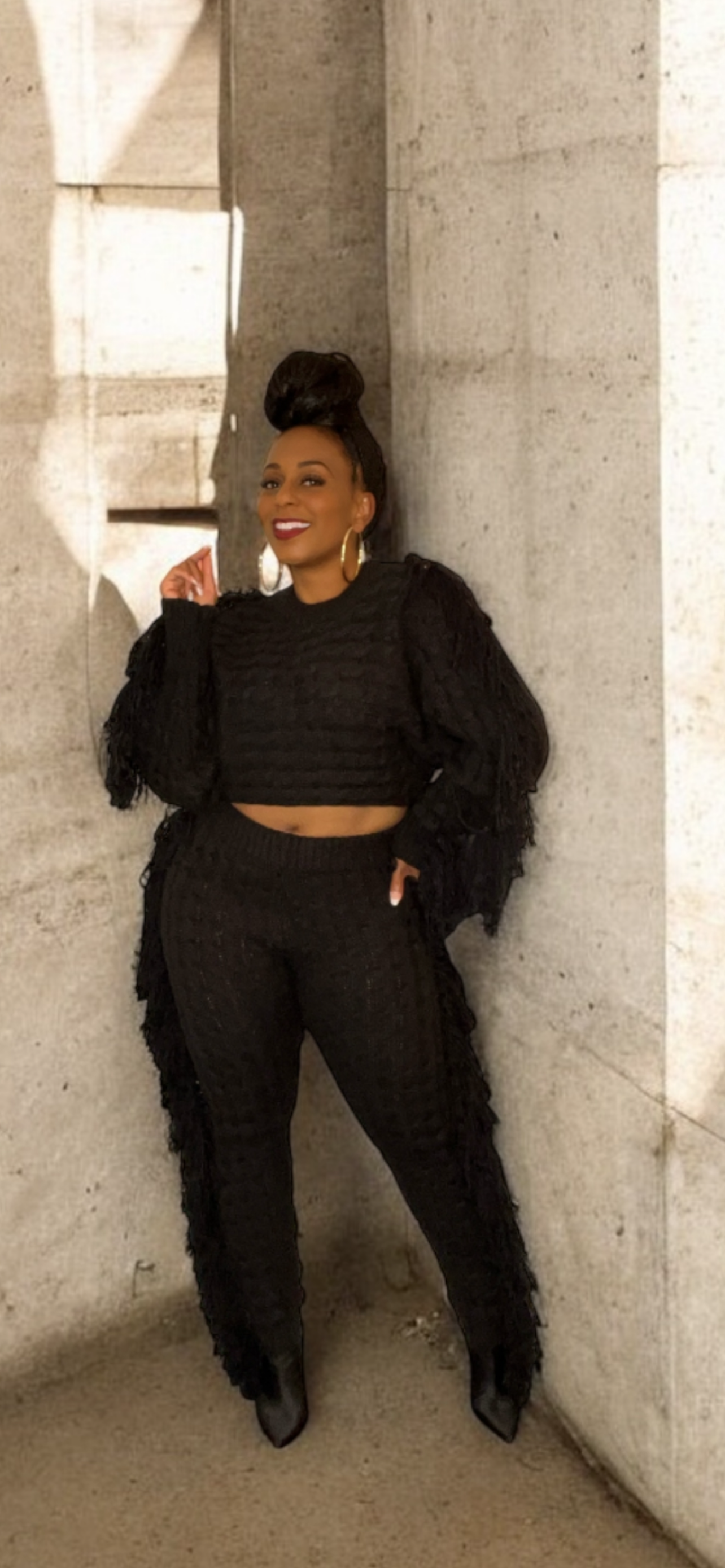 2-Piece Fringe Sweater Set