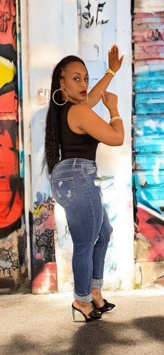 Rugged Chic Jeans (Medium Blue)