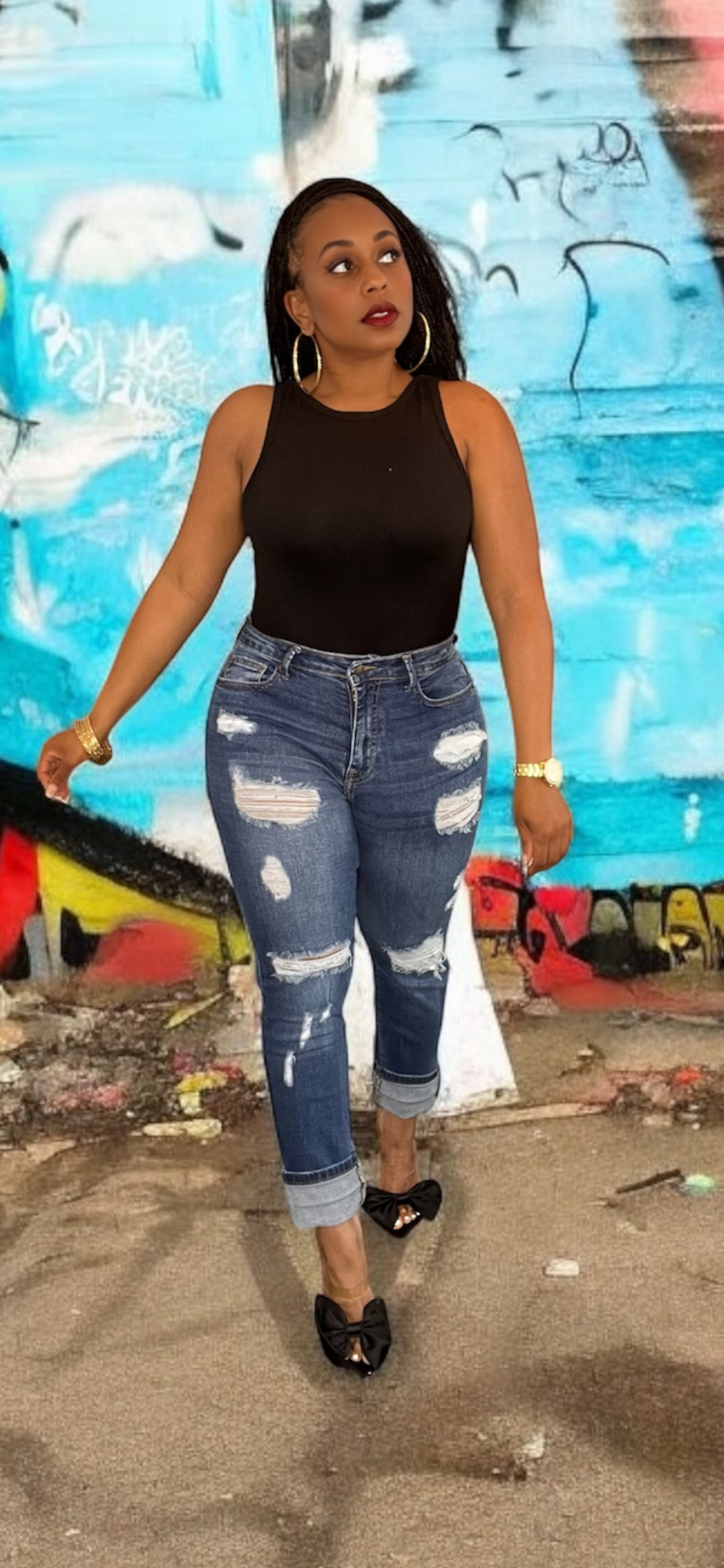 Rugged Chic Jeans (Medium Blue)