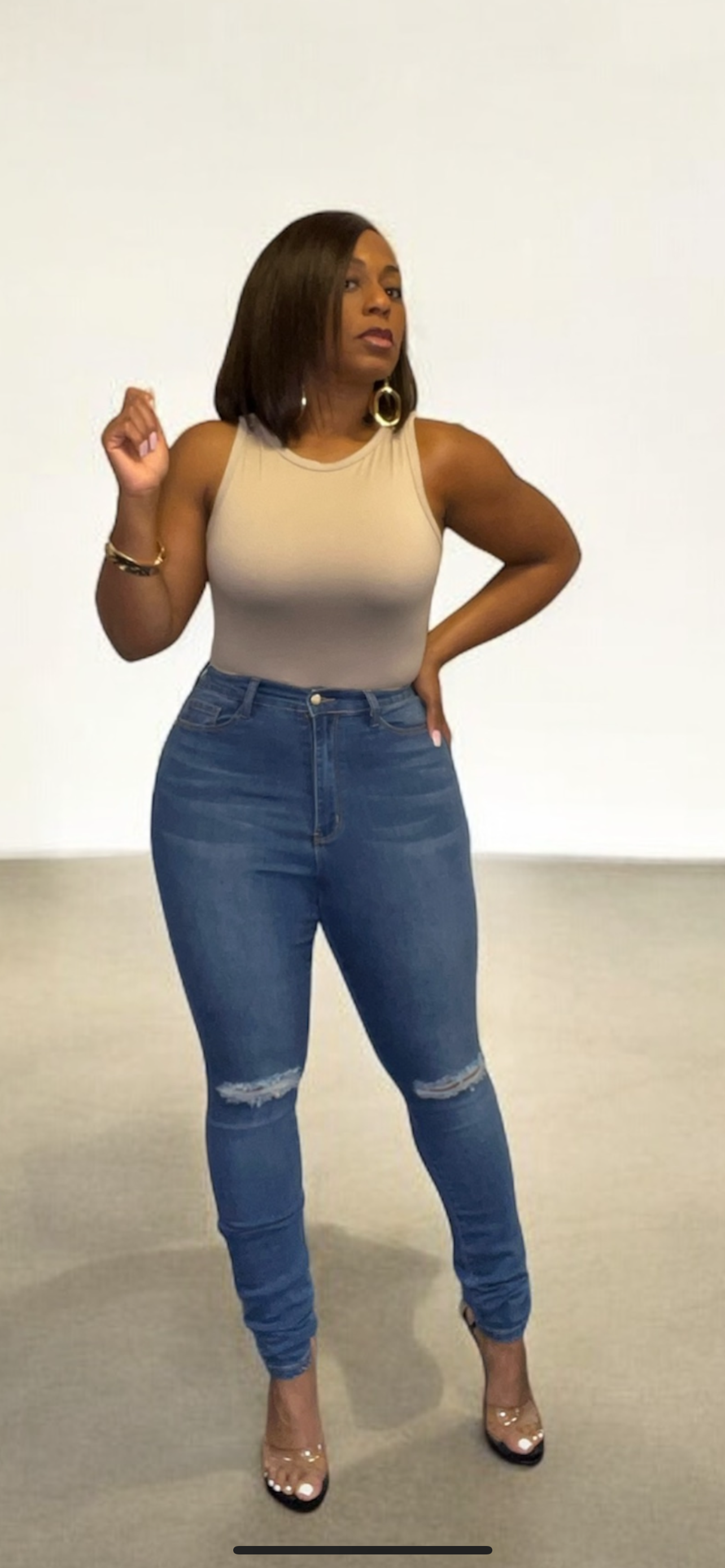 Boutique Basic Bodysuit (Taupe/Mocha)