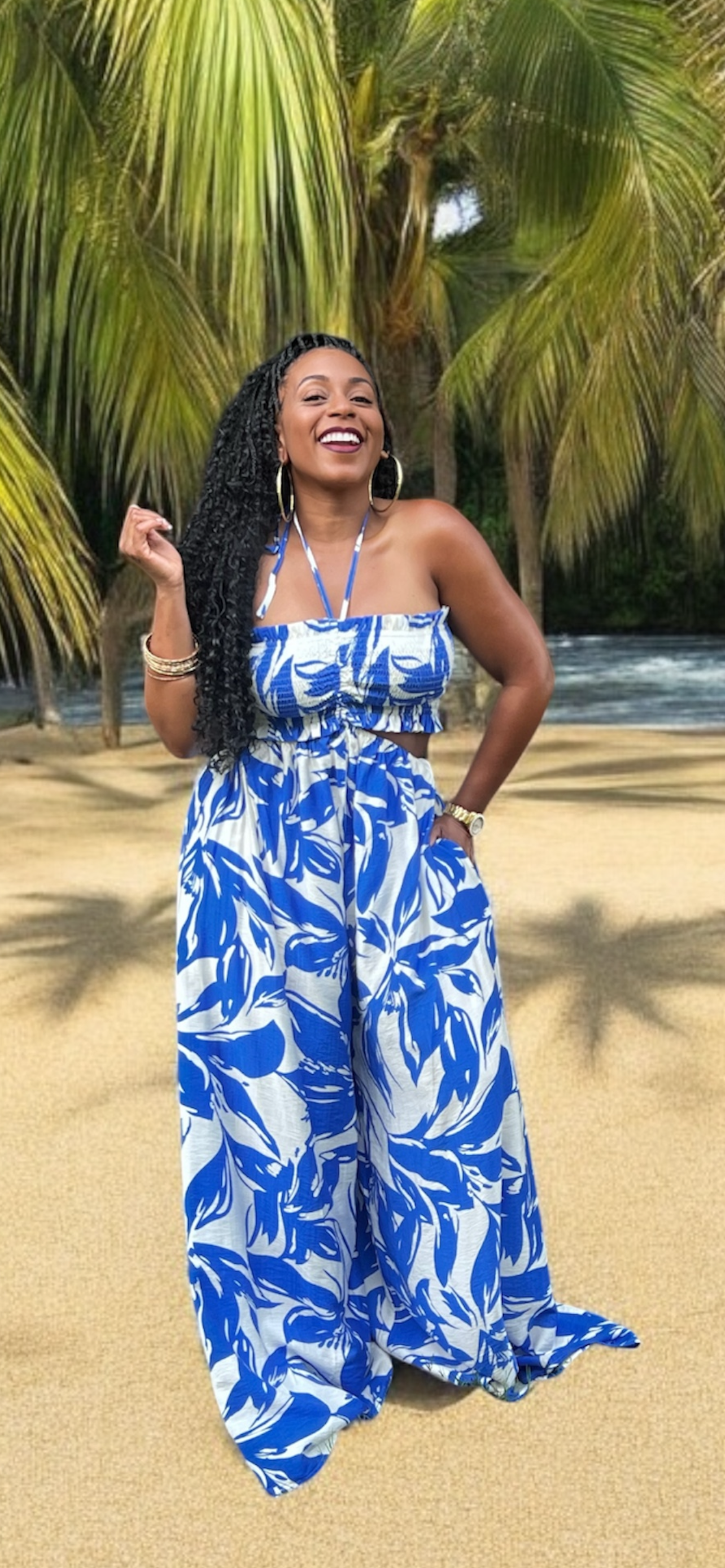 The Curacao Cutie Jumpsuit (Royal)