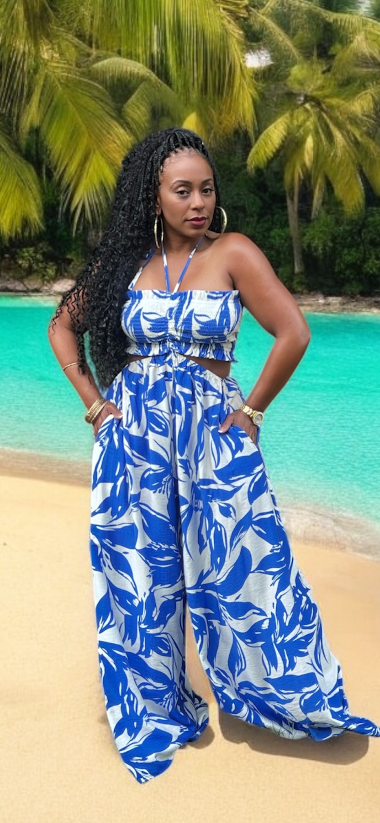 The Curacao Cutie Jumpsuit (Royal)