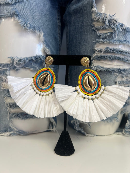 Tribal Straw Earrings #1