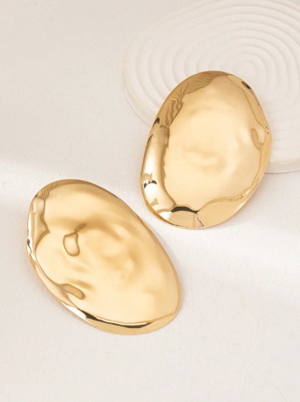 Oval Shaped Earrings (Gold)