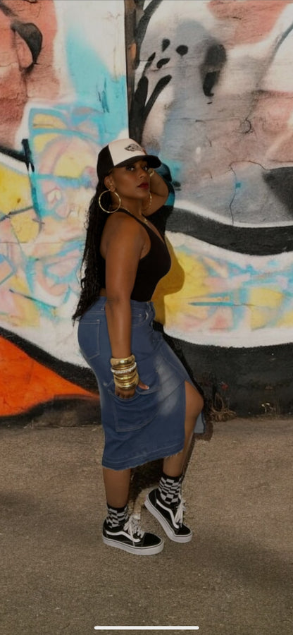 Cargo Denim Skirt