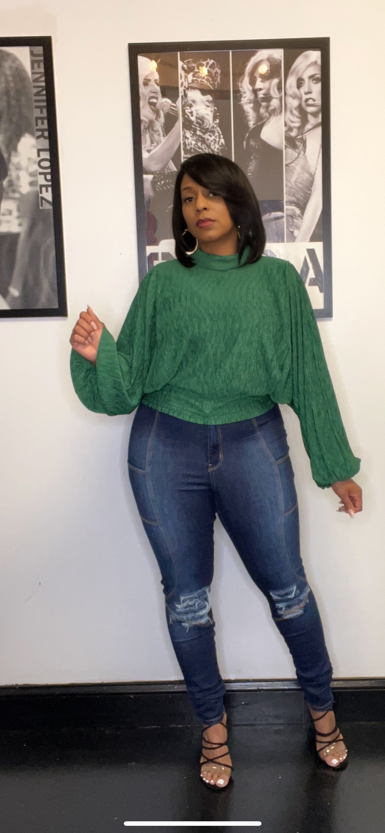 Belinda Blouse Emerald Funky Flair Boutique LLC