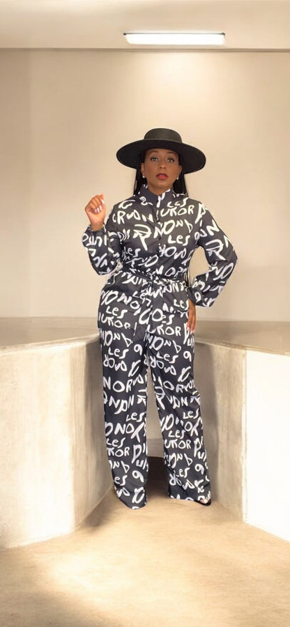 Letter Printed Jumpsuit