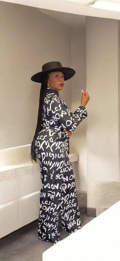 Letter Printed Jumpsuit