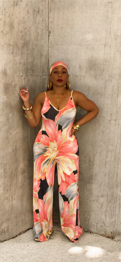 In Full Bloom Jumpsuit (with scarf)