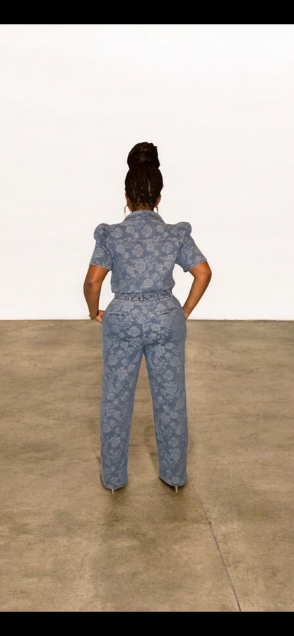 Can I Call You Rose Denim Jumpsuit