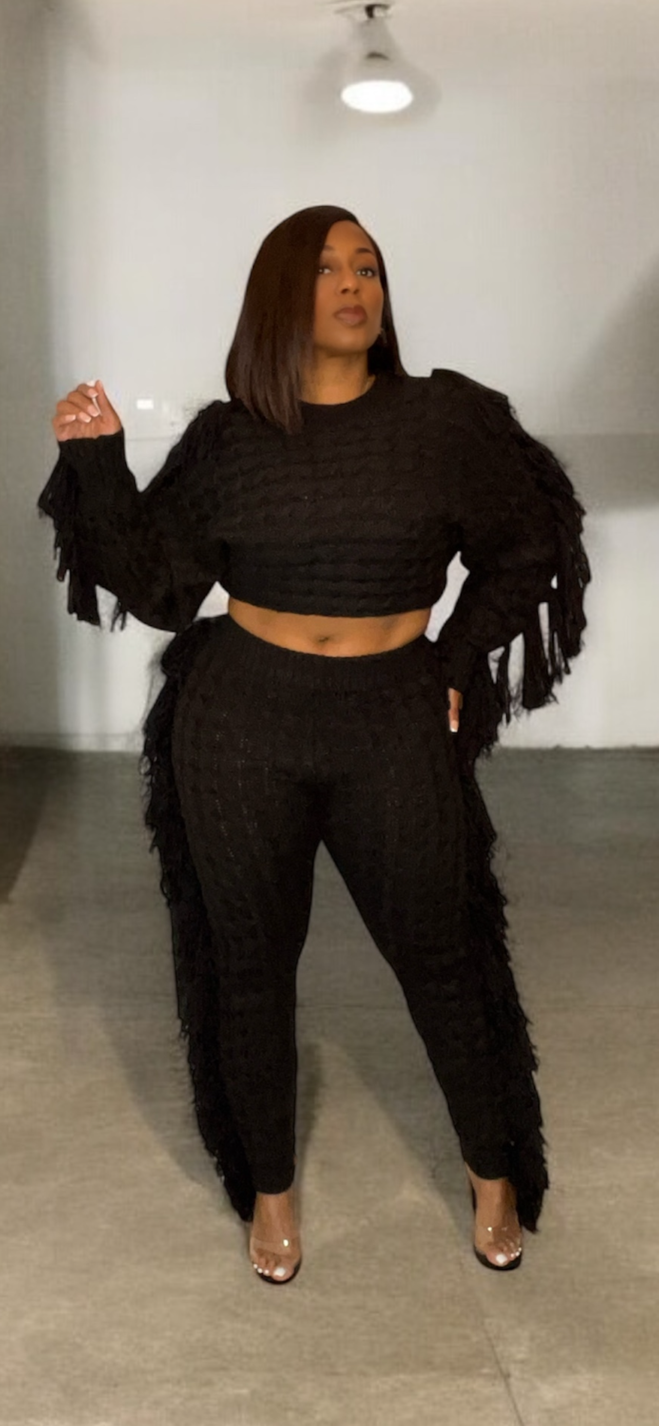 2-Piece Fringe Sweater Set