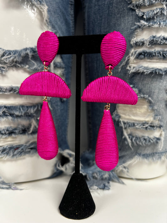 Kemisha Earrings (Hot Pink)