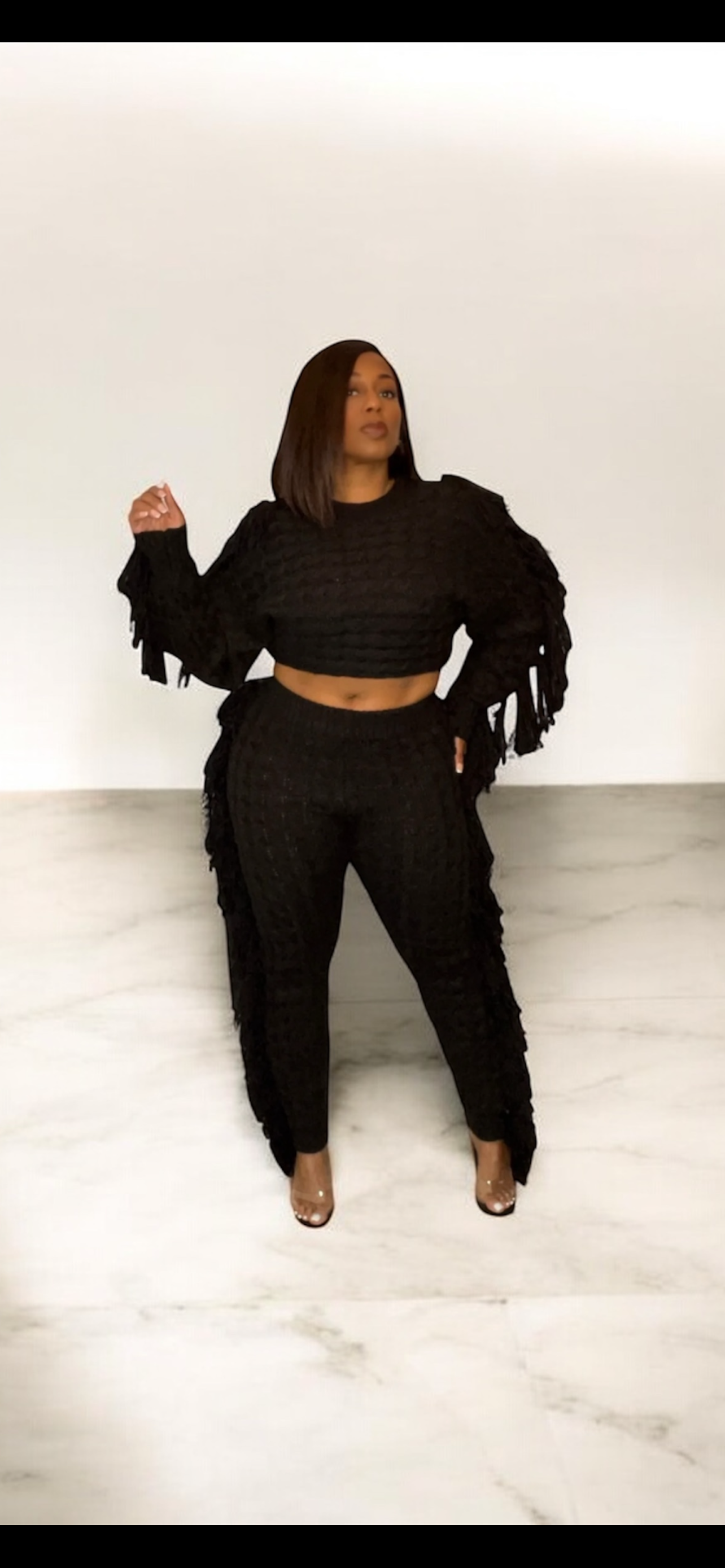 2-Piece Fringe Sweater Set