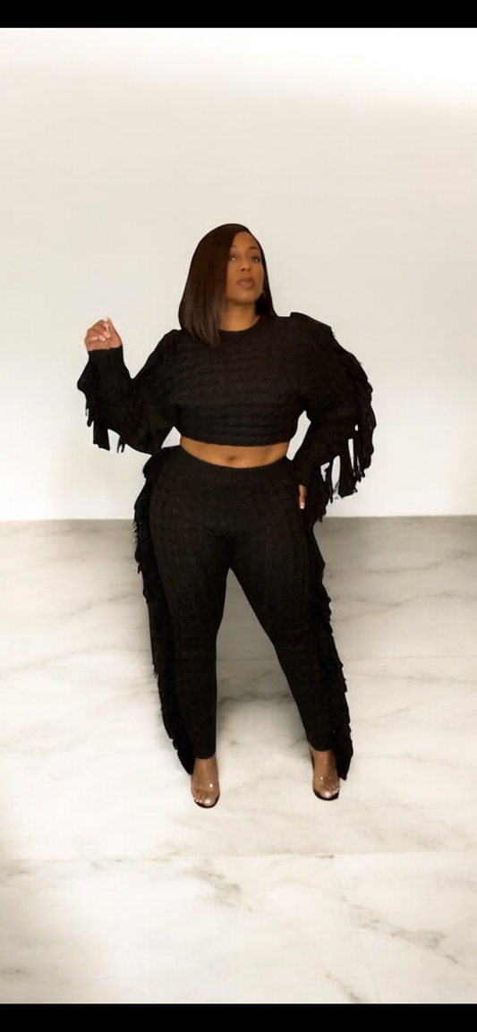2-Piece Fringe Sweater Set