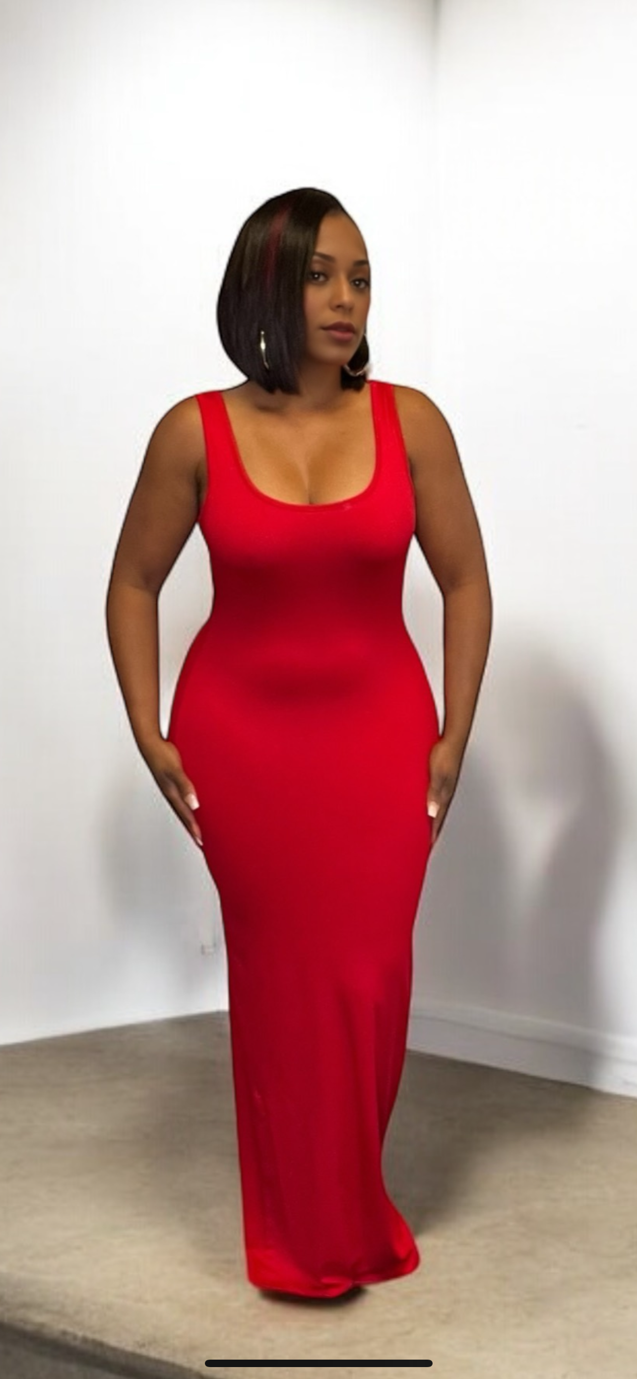 Scoop Neck Maxi Dress (Ruby)