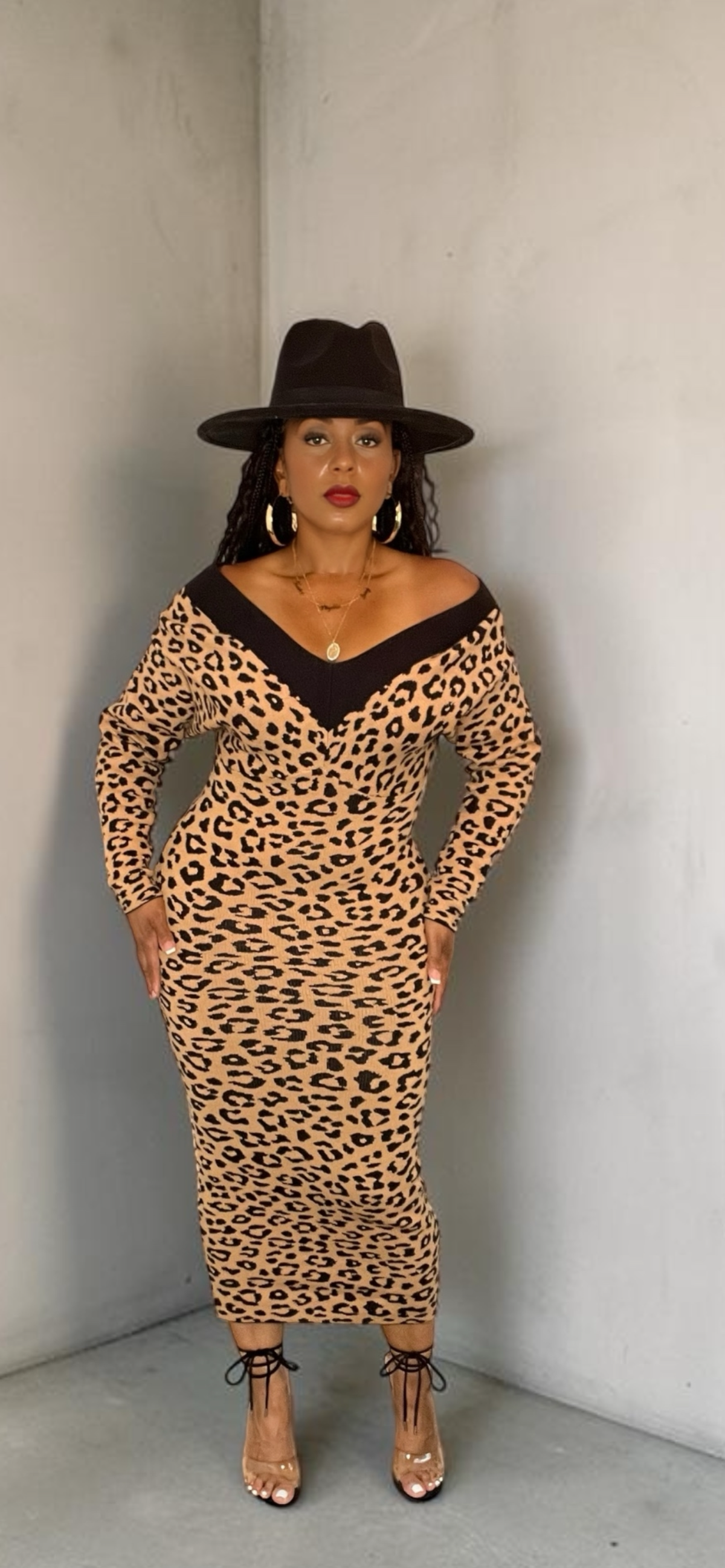 Animal Print Sweater Dress