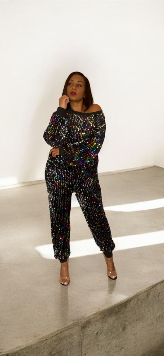 2pc Sequin Jogger Set