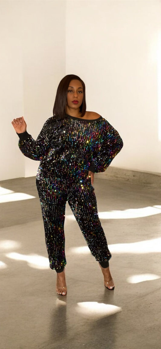 2pc Sequin Jogger Set