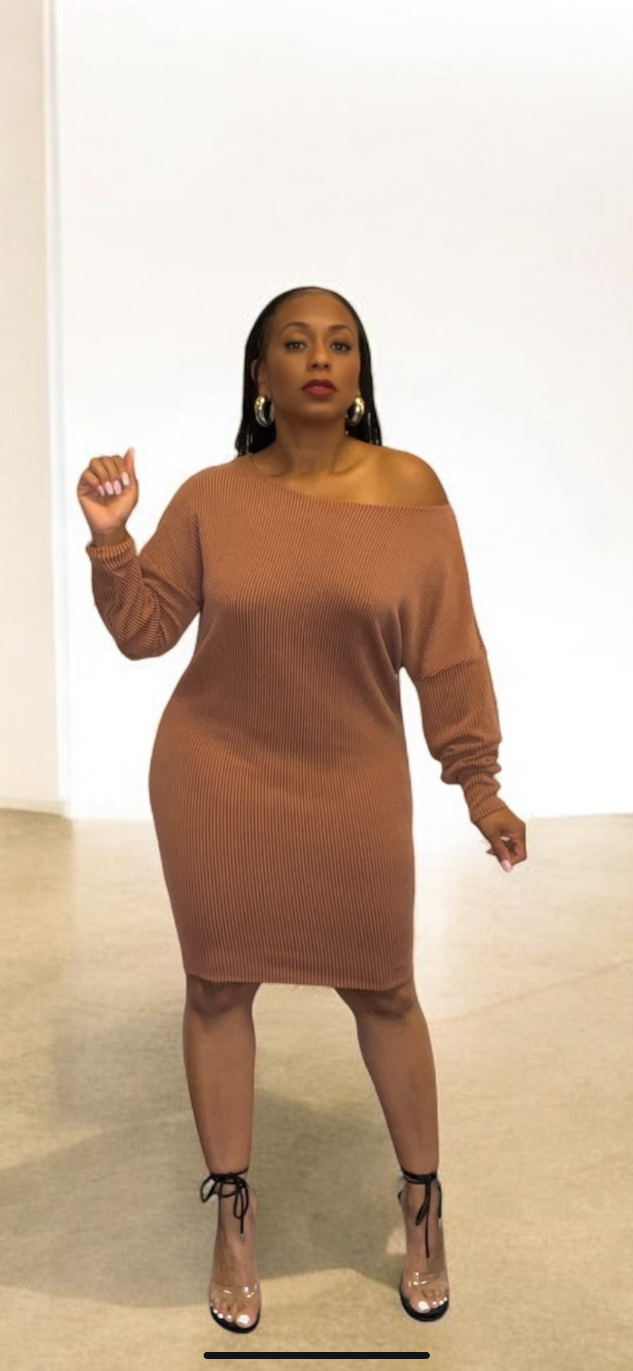 Dolman Sleeve Dress (Terracotta)