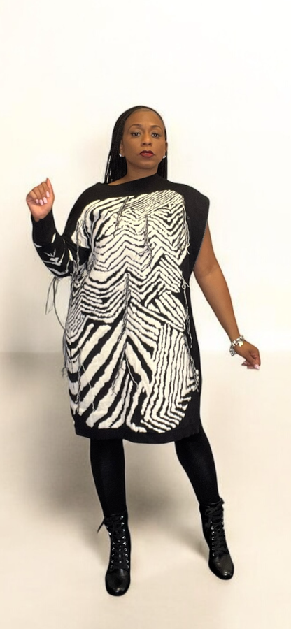 Zebra Print Poncho