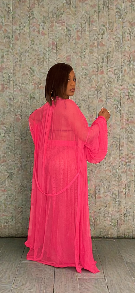 Vacation Resort 2-piece Cover Up Set (Hot Pink)