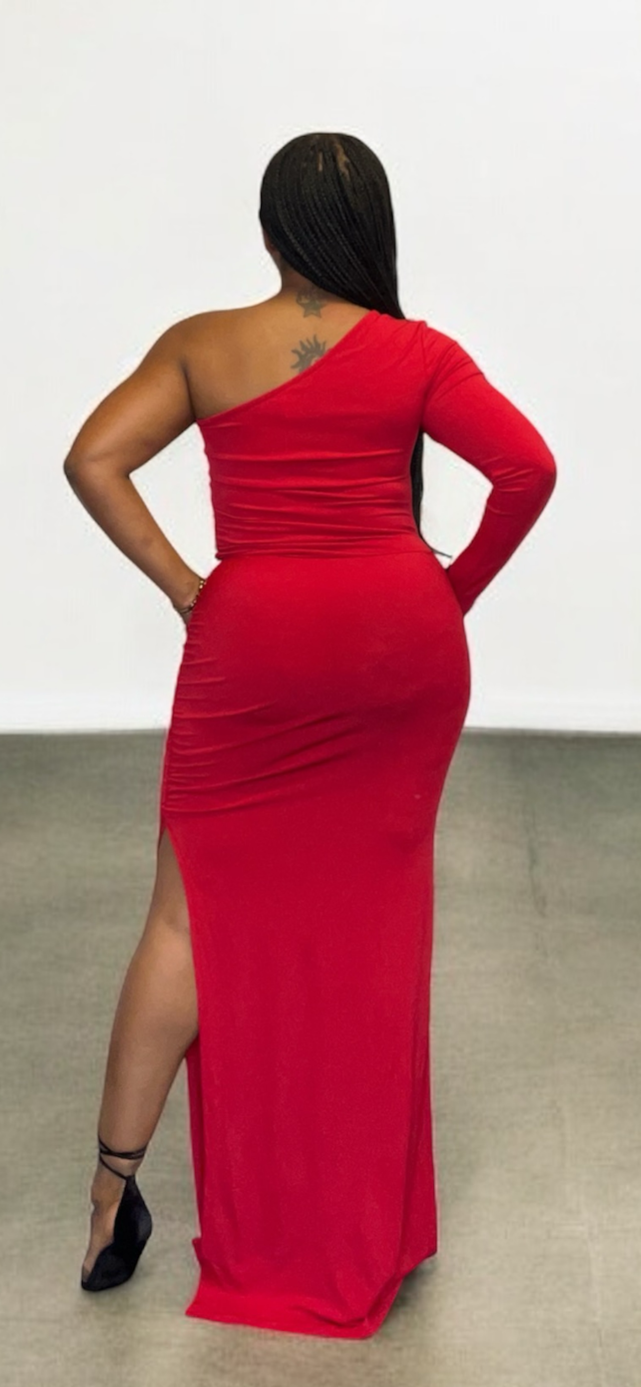 One Shoulder Dress (Red)