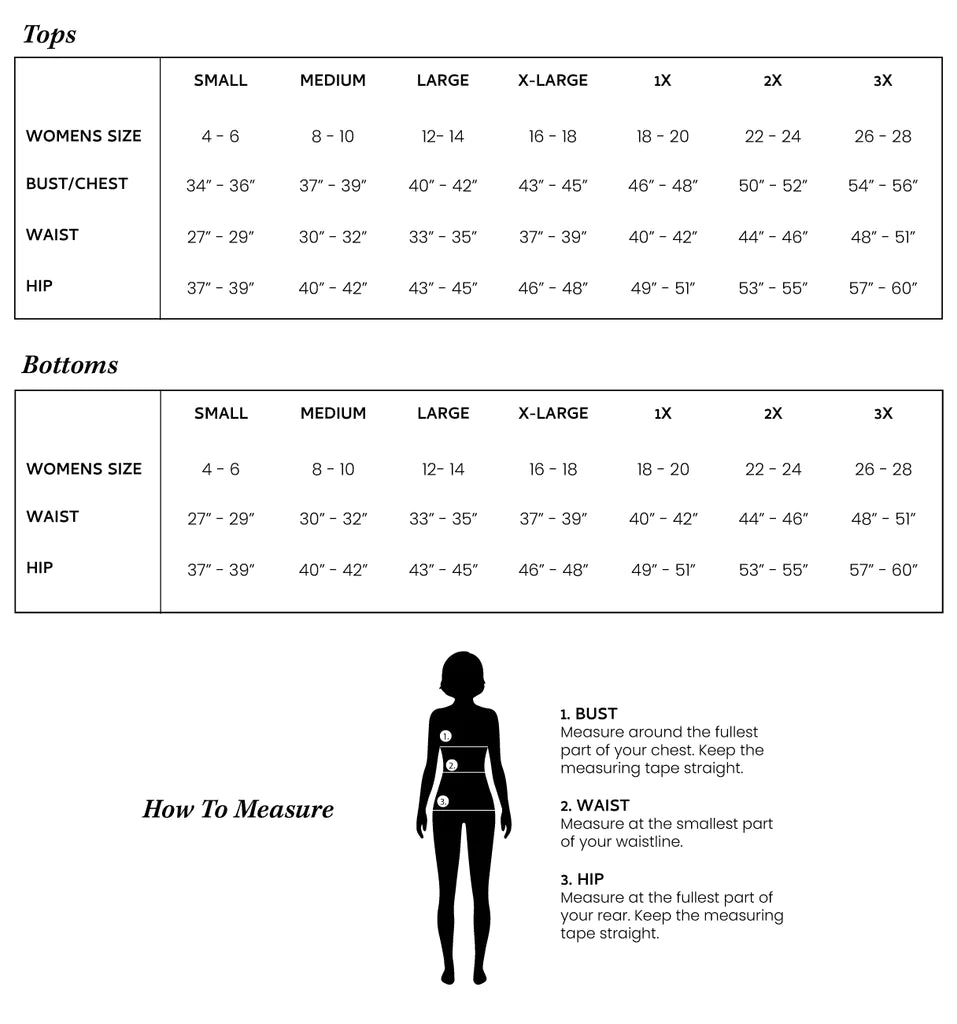 Size Chart – Funky Flair Boutique LLC
