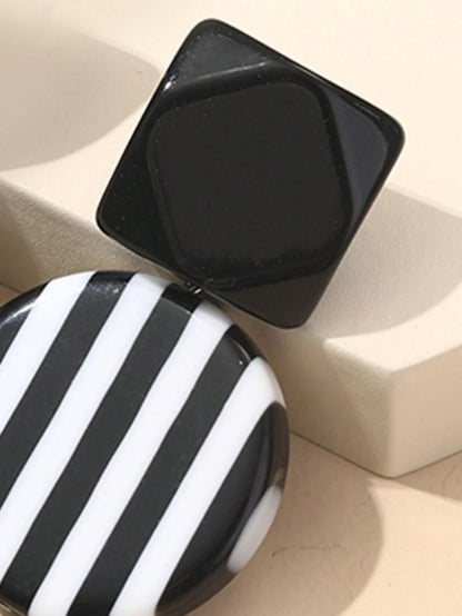 Black and White Statement Stack (with Black Earrings)