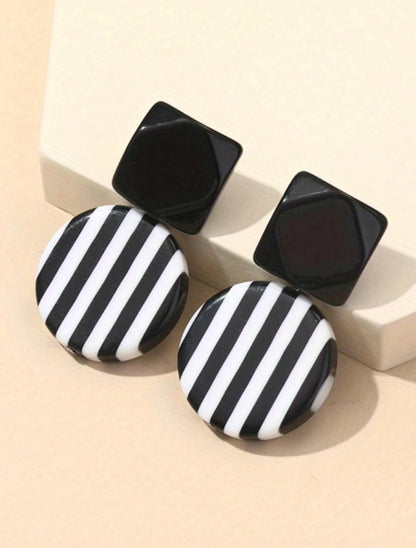 Black and White Statement Stack (with Black Earrings)