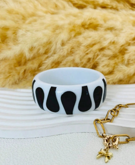 Black and White Statement Stack (with Black Earrings)