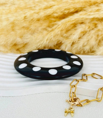 Black and White Statement Stack (with Black Earrings)